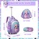 Meetbelify Cute Cat Girls Rolling Backpack with Wheels Kids Luggage for Elementary Students Trolley Trip Carry On Bag for Girls Ages 68