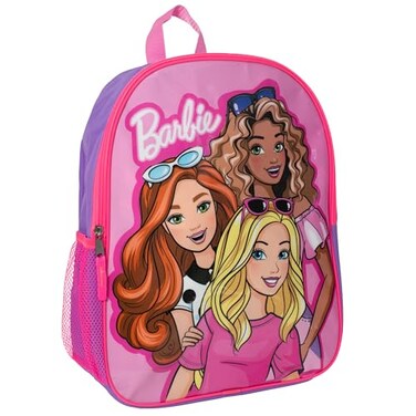 AI ACCESSORY INNOVATIONS Barbie Backpack for Girls Elementary School Book Bag with Padded Straps Pink