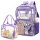 BORMELUN Heavy Duty Clear Backpack Lunch Bag Box Set for 8YearOlds Practical and Stylish School Essentialsclear backpack tote lunch bagpurple