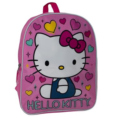 AI ACCESSORY INNOVATIONS Hello Kitty Kids Backpack Elementary School Girls Book Bag with Padded Straps Pink