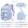 NSEQB Girls Backpack Set With Lunch Bag and MultiCompartment Pencil CaseCute Girls School Backpack For KidsChildrens Schoolbag For kindergarten Elementary PrimaryBlue3PCS
