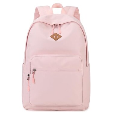 Lohol Classic Backpack for School Travel College Durable Water Resistant Bookbag Pink