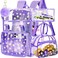 ZLYERT 17 Daisy Clear Backpack for Girls Flip Design Stadium Approved 3Pcs Set Transparent Bookbag for ConcertSchool Purple