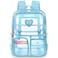 Ujemin Clear Backpack for Girls Women Heavy Duty Transparent Bookbag School Backpack with Mesh Pockets Stadium Approved See Through Backpack Blue