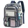 Kouxunt Clear Backpack Heavy Duty Transparent Backpacks Stadium Approved for School Work Sport Travel Navy Blue