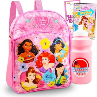 Disney Princess Mini Backpack for Kids Bundle with 11 Small Bag for Girls Plus Water Bottle Play Pack More Disney Princess Backpack Purse for Kids Toddlers