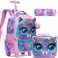 Meetbelify Rolling Backpack for Girls Backpacks with Wheels for Elementary School Students Kids 2 in 1 Travel Luggage Suitcase for Girls Age 810
