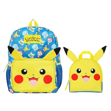 Bioworld Pokemon Pikachu 2Piece 16 Kids Backpack Utility Case Set For School And Travel