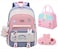 GDEMXOAN 3pcs Girls Backpack Kawaii School Backpack For Kids Children With Lunch Bag and Pencil Case rabbitblue