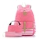 Joyfulife School Backpack for Girls Lightweight Canvas Stripe Backpack with Lunch Box Pencil Bag