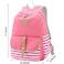 Joyfulife School Backpack for Girls Lightweight Canvas Stripe Backpack with Lunch Box Pencil Bag