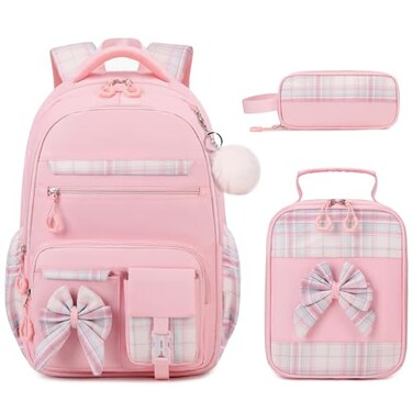 DIGOBAY Backpack for Girls 3PCS Girls Backpack for School with Lunch Bag Pencil Case Cute Kids Teens Bookbag for Kindergarten Elementary Preschool Middle School