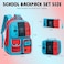 dwgweg Backpack for Boys 3in1 Backpack with Lunch Box Set Gaming Bookbag stylish kids travel backpack for boys 618 Kids Junior High School Primary School Back pack Redblueset