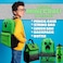Minecraft Boys Backpack 5 Pc Gift Set with Creeper School Bookbag Lunch Bag Pencil Case Water Bottle and Travel Daypack Green