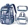 Fimibuke Clear Backpack for Boys 3PCS Heavy Duty PVC Transparent Boys Backpack with Lunch Box Pencil Case School Stadium Event Approved Toddler School Bookbag for Preschool Kindergarten Elementary