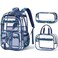 Fimibuke Clear Backpack for Boys 3PCS Heavy Duty PVC Transparent Boys Backpack with Lunch Box Pencil Case School Stadium Event Approved Toddler School Bookbag for Preschool Kindergarten Elementary