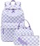 LEDAOU Backpack for Girls School Bag Kids Bookbag Teen Backpack Set Daypack with Lunch Bag and Pencil Case