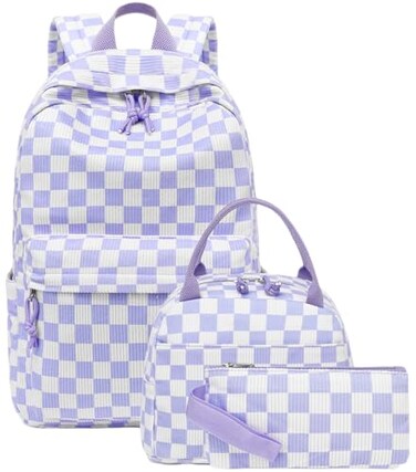 LEDAOU Backpack for Girls School Bag Kids Bookbag Teen Backpack Set Daypack with Lunch Bag and Pencil Case