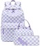 LEDAOU Backpack for Girls School Bag Kids Bookbag Teen Backpack Set Daypack with Lunch Bag and Pencil Case