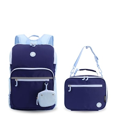 J World New York Junior Set Kids Backpack with Lunch Box School Bookbag and Lunch Bag Navy