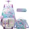 Meetbelify Rolling Backpack for Girls Backpack with Wheels for Elementary Student Kids School Bag with Lunch Box Pencil Case for Girls Ages 68 Years Old Mermaid