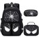 Jafeton School Backpack for Boys 3 PCS Spider Boy Backpack Set with Lunch Box Pencil Pouch Waterproof Schoolbag for Boys Kids Children Teens Elementary Middle School Kids Bookbag Casual Daypack