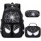 Jafeton School Backpack for Boys 3 PCS Spider Boy Backpack Set with Lunch Box Pencil Pouch Waterproof Schoolbag for Boys Kids Children Teens Elementary Middle School Kids Bookbag Casual Daypack