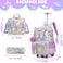 Meetbelify Rolling Backpack for Girls Backpack with Wheels for Elementary Student Kids School Bag with Lunch Box Pencil Case for Girls Ages 68 Years Old Purple Butterfly