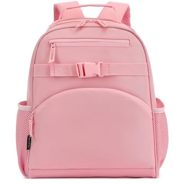 FlowFly Kids Backpack for Toddler Boys Girls Simple Lightweight Bookbag for Daycare Kindergarten Elementary School Travel Small Modern Bag Medium 15 Pink