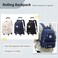 GRUOTEIS Black Rolling Backpack for Boys Middle Junior School Kids Boys Backpack with 6 Wheels Black