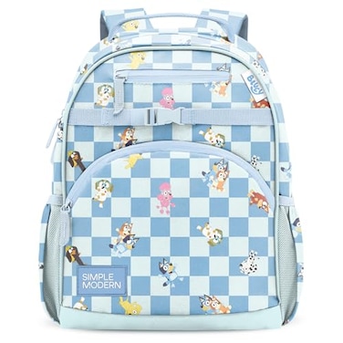 Simple Modern Medium Bluey Toddler Backpack for School Girls and Boys Kindergarten Elementary Kids Backpack Fletcher Collection Kids 15 tall Bluey Checkmate