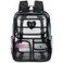 Ujemin Clear Backpack for Girls Women Heavy Duty Transparent Bookbag School Backpack with Mesh Pockets Stadium Approved See Through Backpack Black