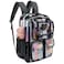 Ujemin Clear Backpack for Girls Women Heavy Duty Transparent Bookbag School Backpack with Mesh Pockets Stadium Approved See Through Backpack Black