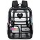 Ujemin Clear Backpack for Girls Women Heavy Duty Transparent Bookbag School Backpack with Mesh Pockets Stadium Approved See Through Backpack Black