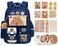 SJIE Waterproof Capybara BackpackLargecapacity includes 36Piece Accessories Pencil case Notebook Sticky notes stickers Gel pen and Others
