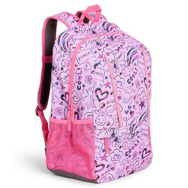 Lands' End Lands End Unisex Kids Medium ClassMate Lightweight Durable Elementary School Backpack Fuchsia Pink