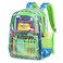 Sisipoet Clear Backpack for School Heavy Duty PVC Transparent Bookbag Funny Kids Backpacks with Dinosaurs Print Green