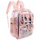 Ujemin Clear Backpack for Girls Women Heavy Duty Transparent Bookbag School Backpack with Mesh Pockets Stadium Approved See Through Backpack Pink