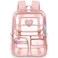 Ujemin Clear Backpack for Girls Women Heavy Duty Transparent Bookbag School Backpack with Mesh Pockets Stadium Approved See Through Backpack Pink