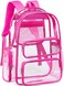CAMTOP Clear Backpack Heavy Duty Transparent Bag See Through BookBag for Student School Work Festival Sport Travel Hot Pink