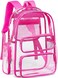 CAMTOP Clear Backpack Heavy Duty Transparent Bag See Through BookBag for Student School Work Festival Sport Travel Hot Pink
