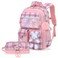 NSEQB Girls Backpack With MultiCompartment Pencil CaseCute Girls School Backpack For KidsChildrens Schoolbag For Kindergarten Elementary PrimaryPink2PCS