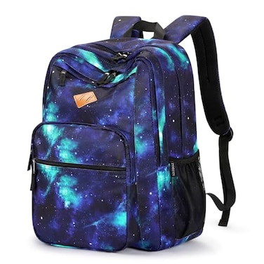 ZORFIN 26L Backpack for College and Travel Water Resistant Bookbag Cyberspace Galaxy