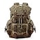 WUDON Men Travel Backpack Genuine LeatherWaxed Canvas Shoulder Hiking Rucksack Green
