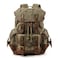 WUDON Men Travel Backpack Genuine LeatherWaxed Canvas Shoulder Hiking Rucksack Green