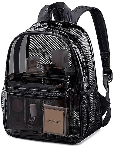 BTOOP Clear Mini Backpack Stadium Events 12x12x6 Small Transparent Backpacks Plastic See Through Bag for Work Festival Security Travel