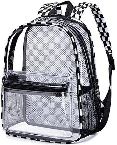 BTOOP Clear Mini Backpack for Stadium Events 12x12x6 Small Transparent Backpacks Plastic See Through Clear Bag for Concerts Work Festival Security Travel