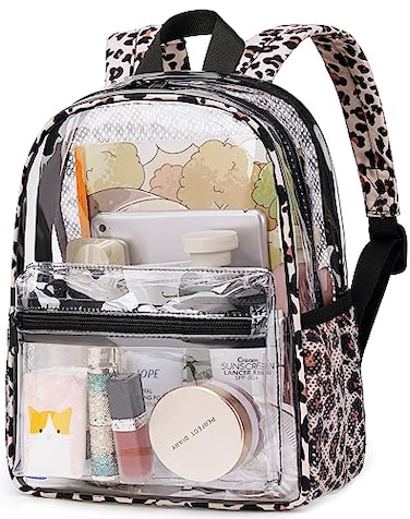 BTOOP Clear Mini Backpack for Stadium Events 12x12x6 Small Transparent Backpacks Plastic See Through Clear Bag for Concerts Work Festival Security Travel