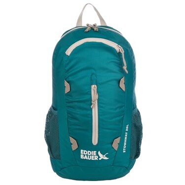 Eddie Bauer Stowaway Packable Backpack Travel Outdoor Lightweight Foldable Durable Ripstop Polyester 20L Deep Sea