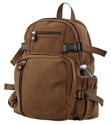 Rothco Vintage Canvas Compact Backpack Brown